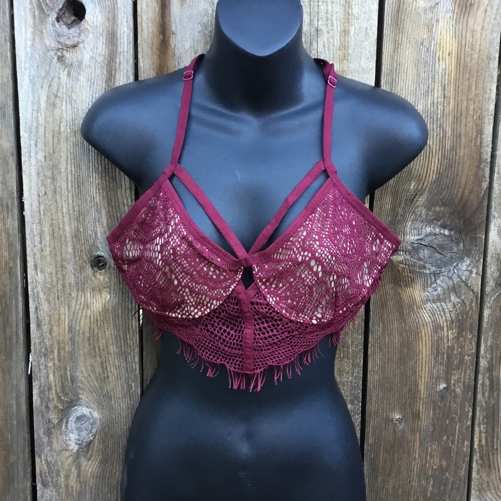Nollie burgundy lace bralette